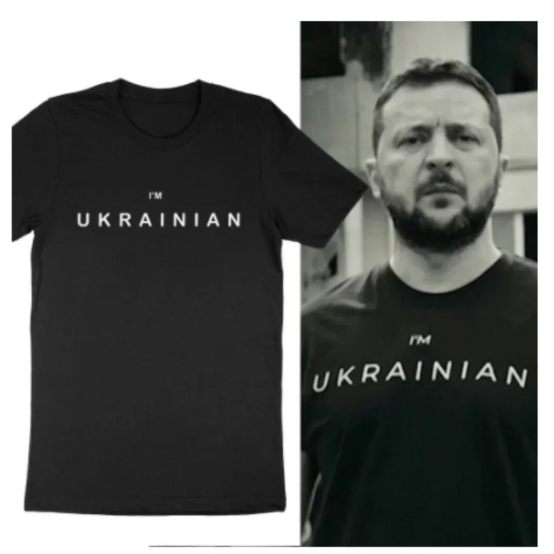 Same Style for Zelensky Mens T-shirt We Are From Ukraine Ukrainian Flag Shirt Women\'s Men\'s Short Sleeve Casual O-Neck T-Shirt