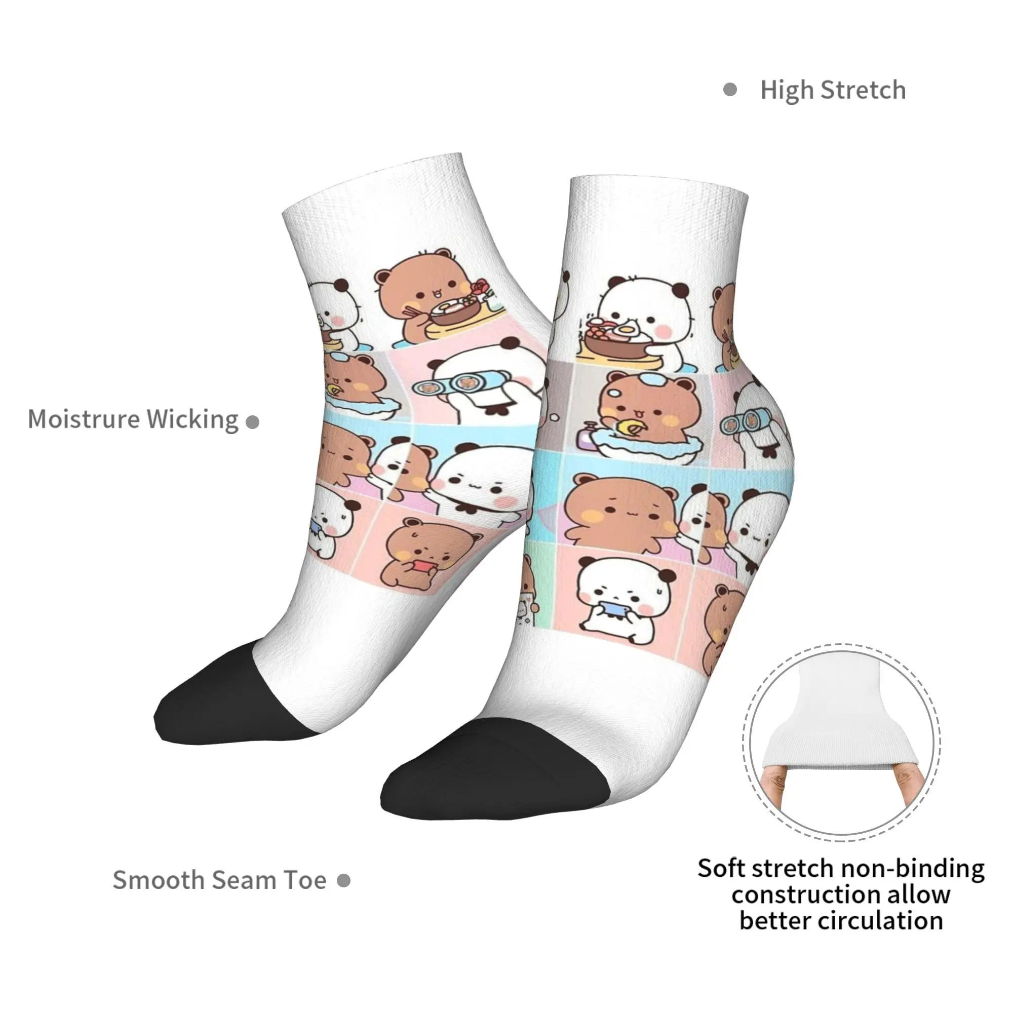 Toutes saisons bubu dudu-Panda Bear Hugs Love Chaussettes Harajuku Sport Tube central Chaussettes doux Hip Hop Bas pour hommes femmes