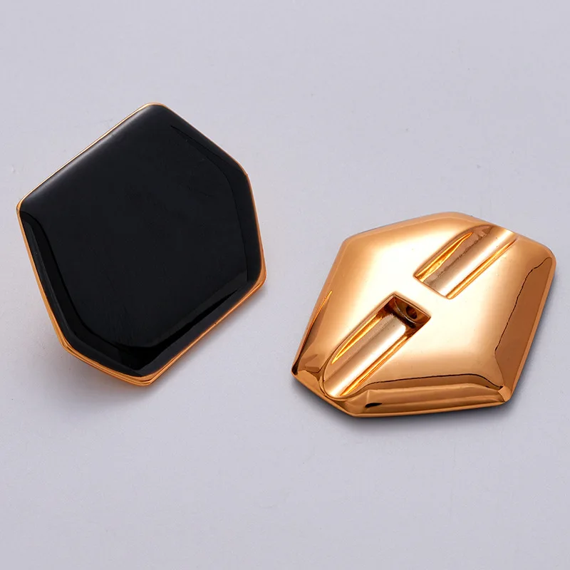 

2 шт. модные черные пуговицы высокого качества 44 мм супер большие металлические пуговицы неправильной формы женские пуговицы для пальто