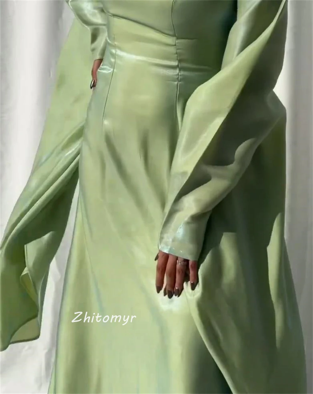 Customized Jiayigong  Prom Simple Modern Style Square Collar A-line Floor-Length Satin Bespoke Occasion Dresses Evening