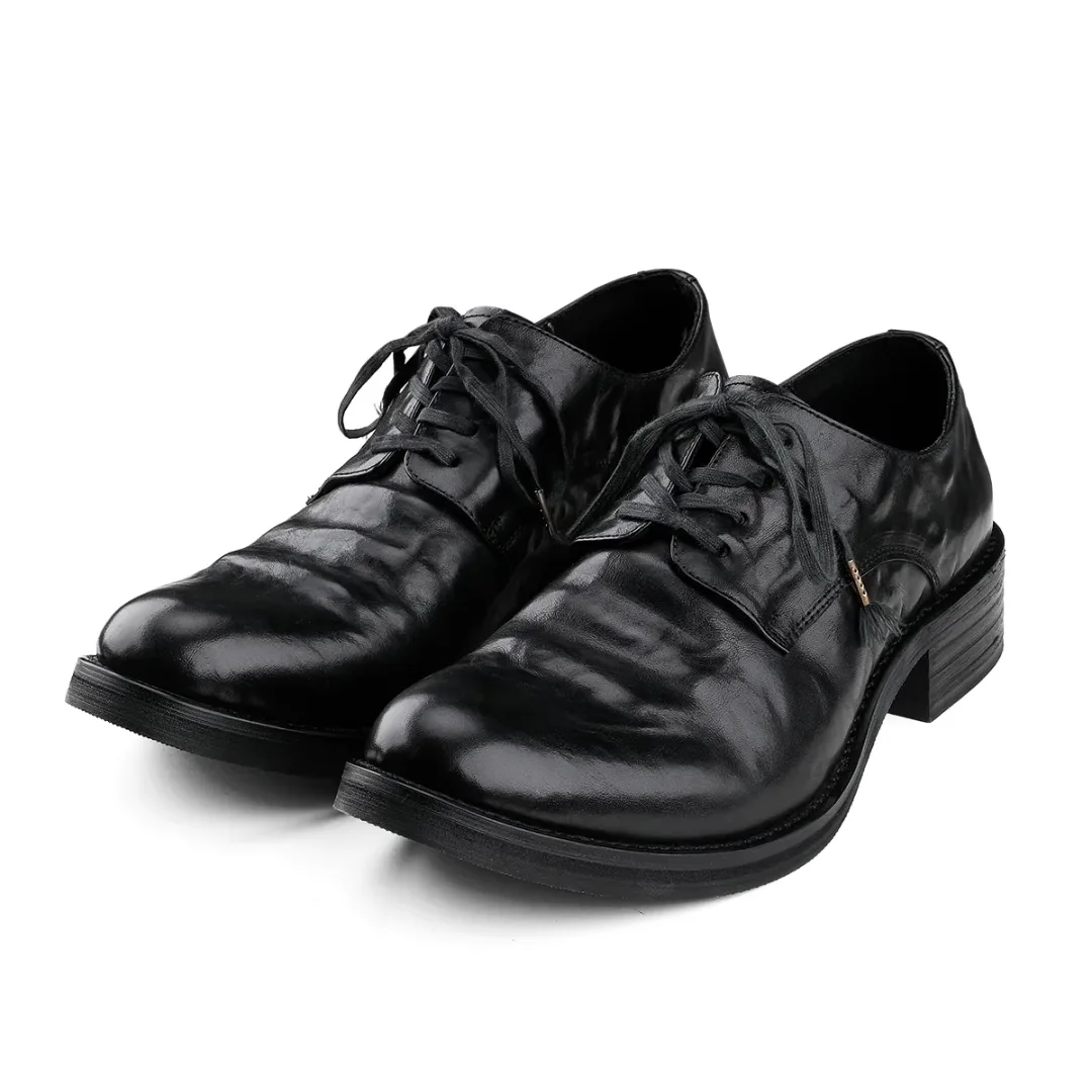 

Винтажные выцветшие мужские кожаные кожи на высоком каблуке Bla Briti Busin Formal Wizard oes Thi Bot oes Повседневная кожаная одежда...