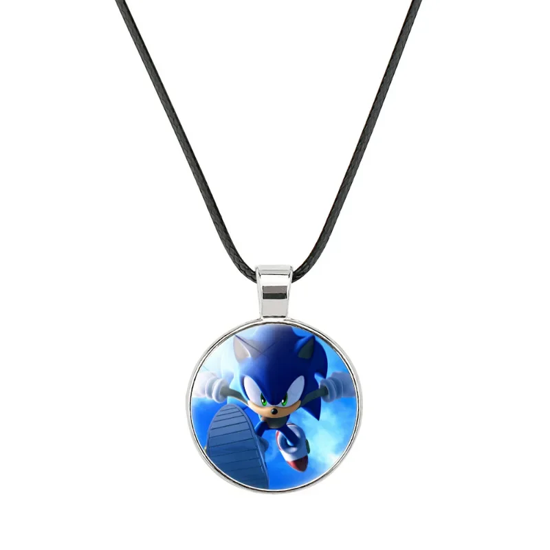 Sonic Fashion Time Gem Necklaces Pendant for Women Women Anime Jewelry Accessories Trend Adjustable Necklace Kids Birthday Gifts