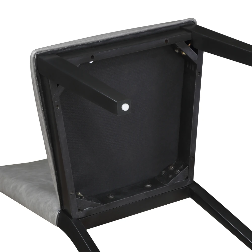 Amy Beistellstuhl aus Kunstleder (2er-Set) Grau