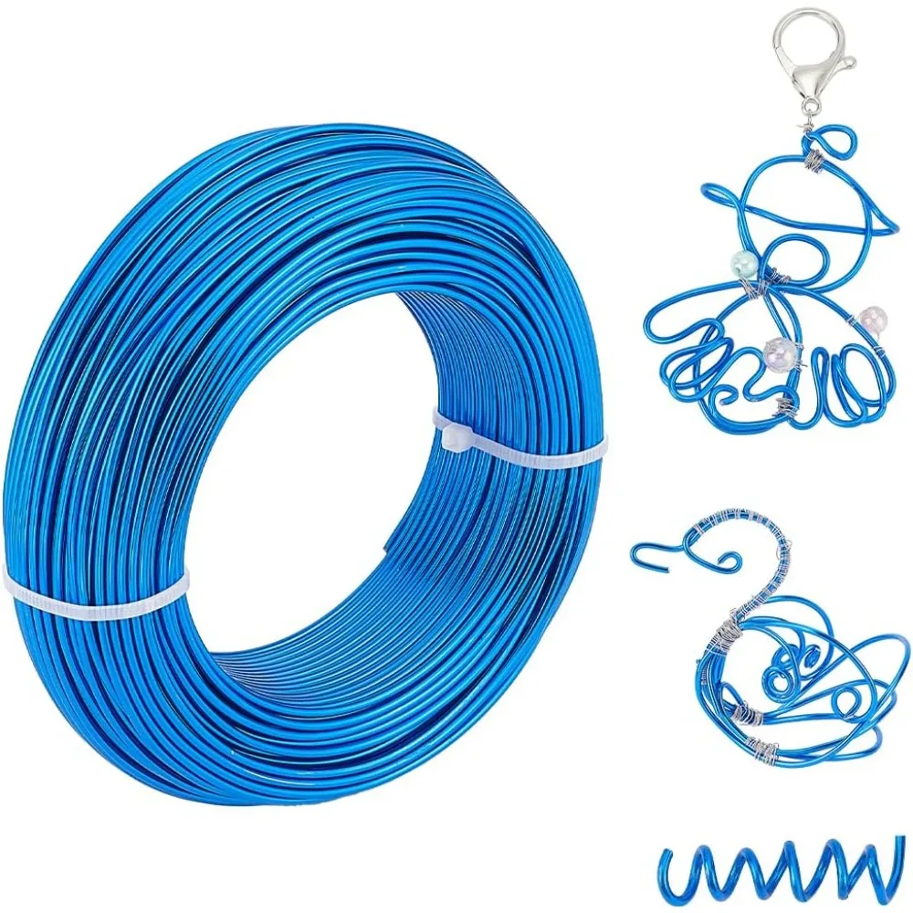 

2mm Aluminum Wire 180.4 Feet Aluminium Flexible Craft Wire Bendable Armature Wire Jewellery Beading for DIY Craft