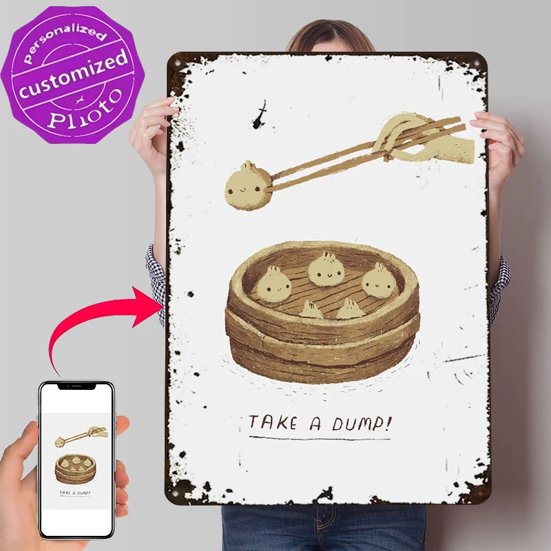 Take a Dump! 3D Texture Metal Poster Customized Wall Art Retro Vintage Tinplate Signs for Wand Deko Room Accessories House Decor