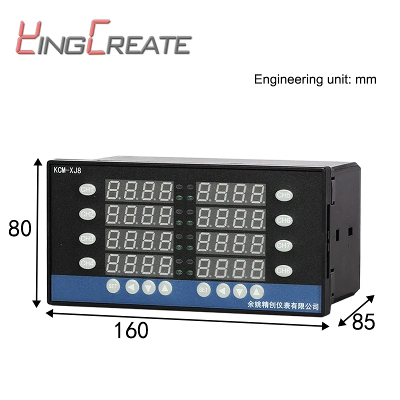 Thermocouple Rtd  Pt100 k Input Multi-loop PID Temperature Controller  8 Channels of Temperature Controls