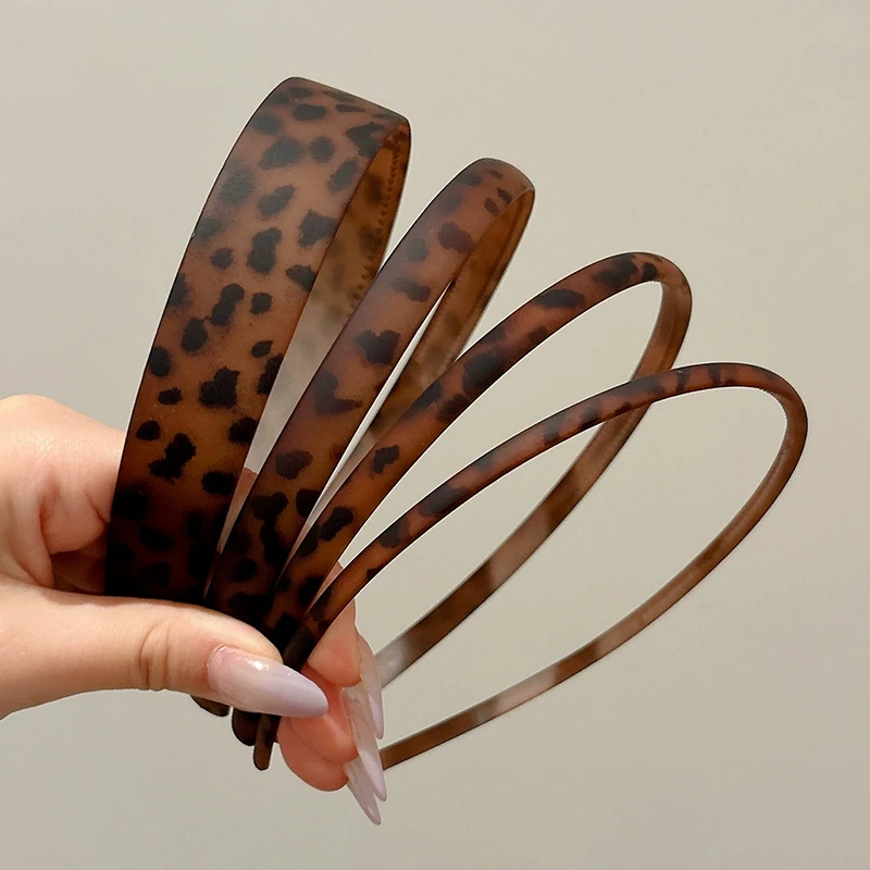 Diademas de ácido acético, tocado francés Vintage, diadema mate de leopardo, tocado de café, aro para el cabello de estilo coreano, accesorios para el cabello