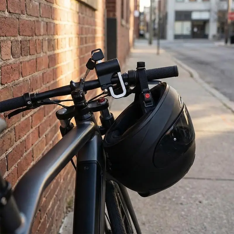 1 Set Handlebar Mount Motorcycle Electric Motorbike 22mm-26mm With Keys Universal Security Metal Lock Anti-theft Helmet Lock