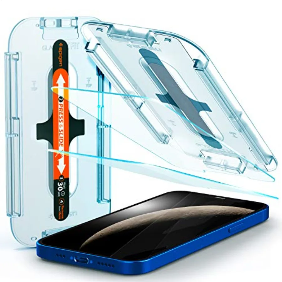 واقي شاشة من الزجاج المقوى [GlasTR EZ FIT] مصمم لهاتف iPhone 12 2020 iPhone 12 Pro (2020) [صديق للكيس] عبوتان