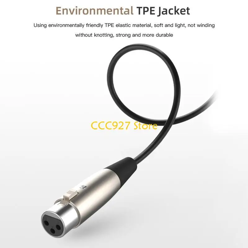 B03F XLR Female to 3.5mm Stereo Adapter Cable, 3-pin XLR Female to 1/8 inch TRS Mini Adapter Cable Cord