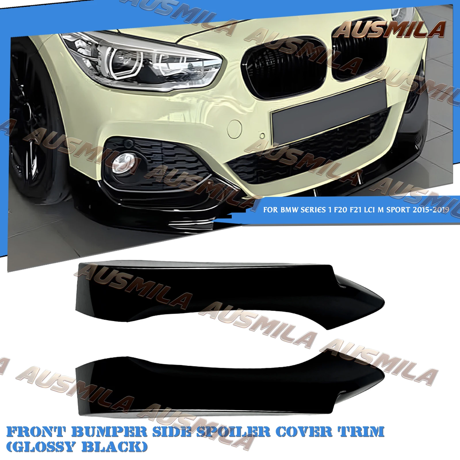 Front Bumper Side Corner Lip Spoiler Guard Splitter For BMW 1 Series F20 F21 LCI M Sport 2015-2019