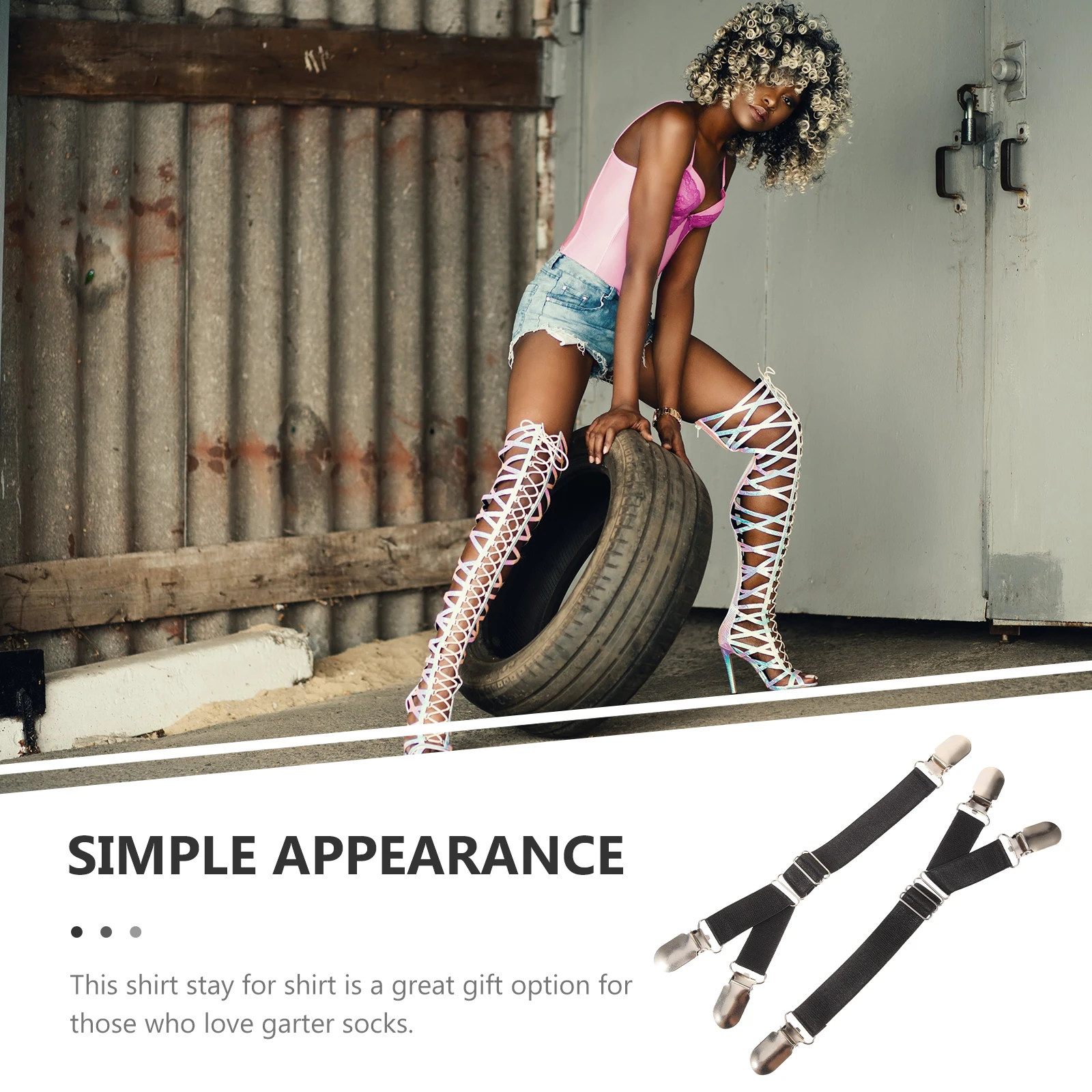 

2pcs Adjustable Non-Slip Sock Clamp Shirt Stay Garter Strap Fixed Buckle Soft Comfortable Unisex Men Women Gift Clothing