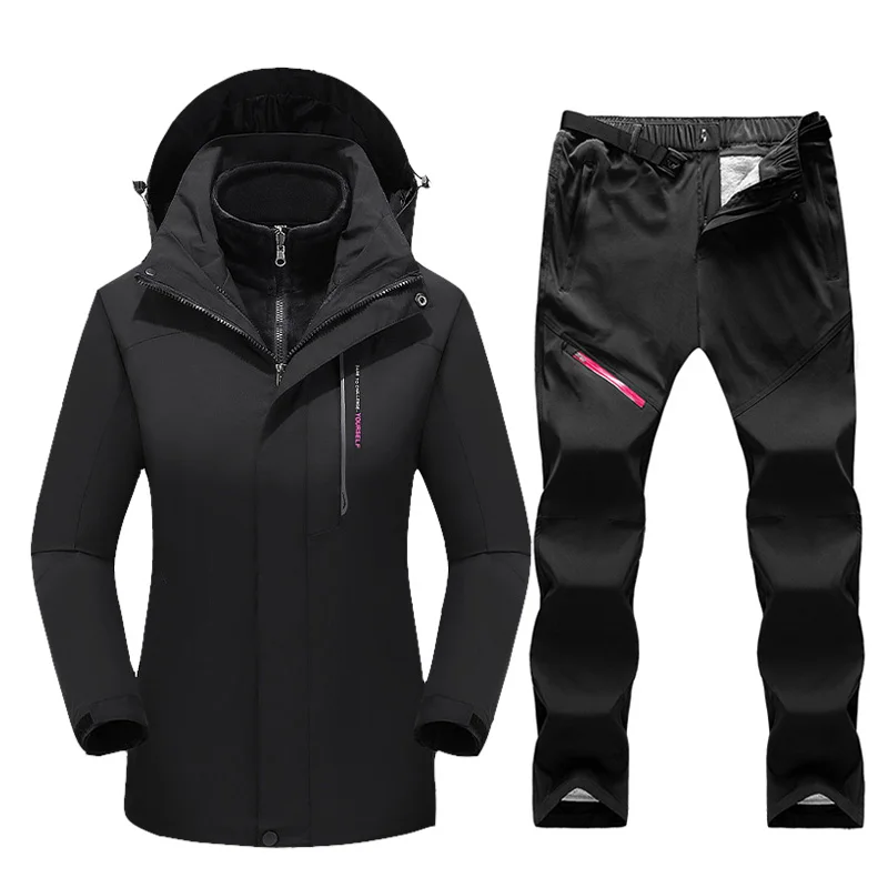 Ski Suit Women Ski Jacket Ski Pants Winter Warm Windproof Waterproof Skiing Snowboarding Jacket Outdoor Snow Coat Trousers