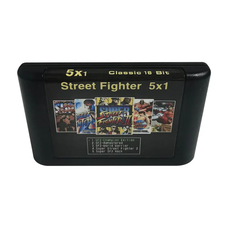 

Street Fighter 5IN1 16 BIT MD Game Card For Sega Mega Drive For Sega Genesis and for original console Shooting