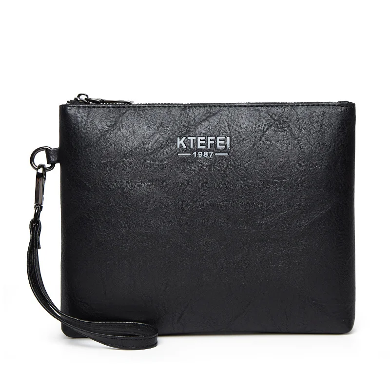 KTEFEI Famous Brand Men's Handbag Day Clutches Bags Luxury For Phone High Quality Spilt Leather Wallets Hand Bag