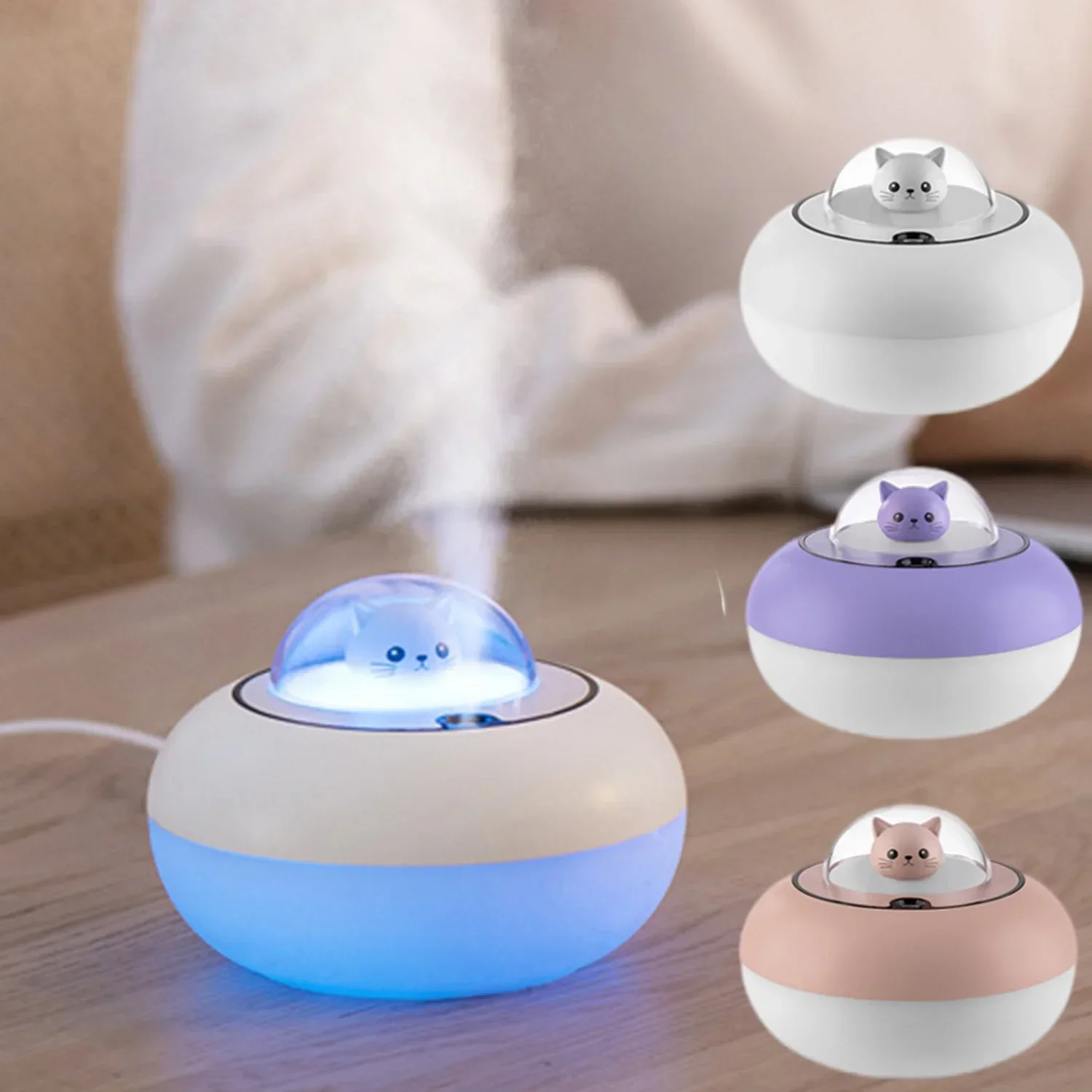 

Air Humidifier,300ML Aroma Diffuser Electric Water Mist Maker with LED Night Light,Humidification for Bedroom,Room,Home,Car