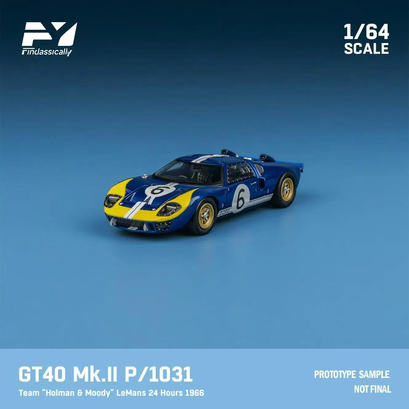 **Pre-order **Finclassically 1:64 GT40 Mk.I P1059  /White Diecast Model Car