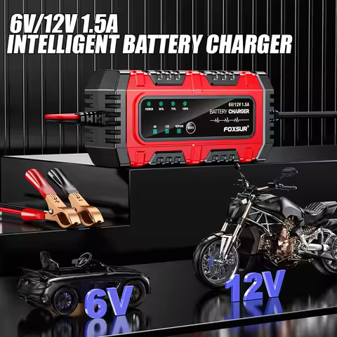 25W 6V 12V Motorcycle Battery Chargers Intelligent Pulse Repair Storage Cell Lead-Acid Battery Charge Automotive Battery Charger