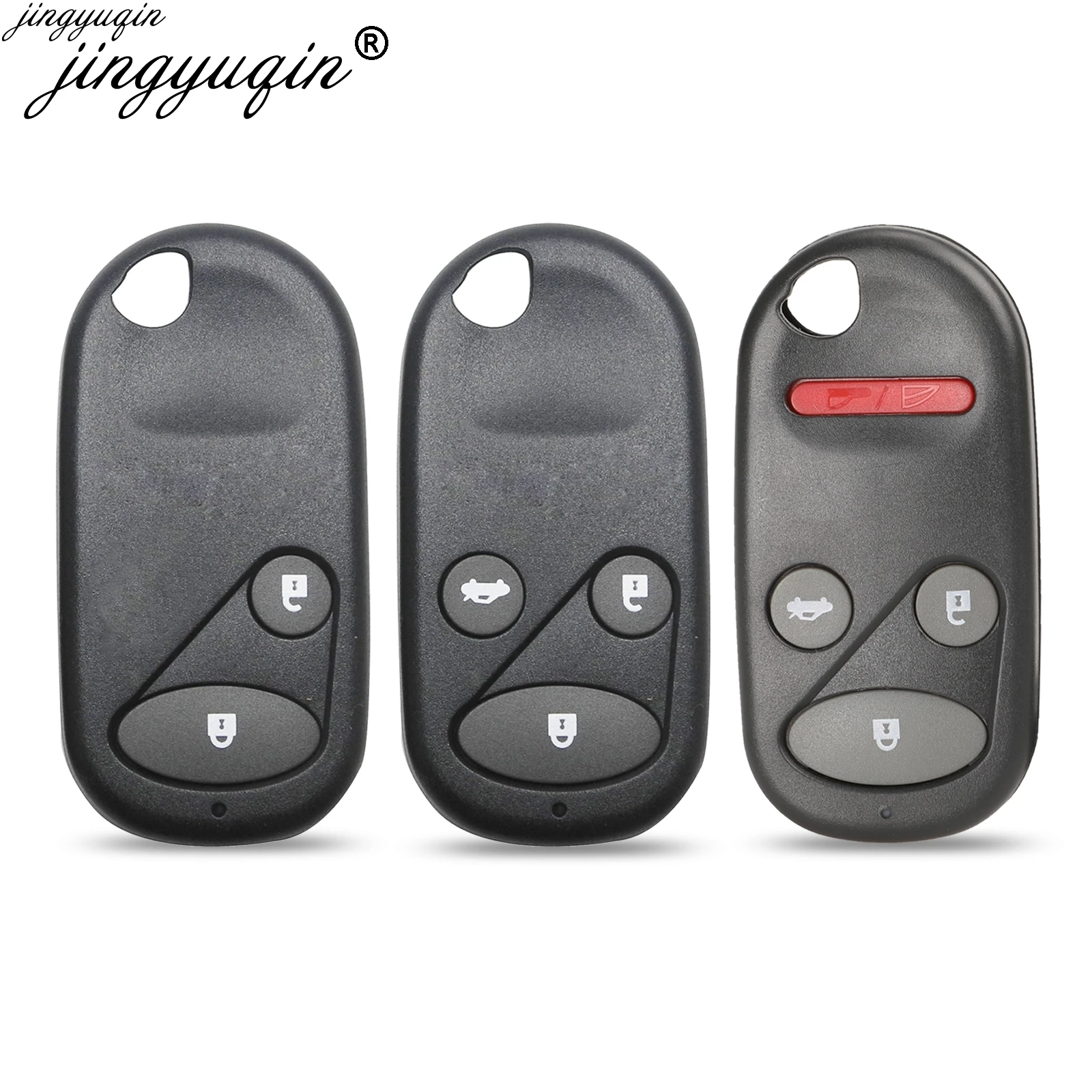 

Jingyuqin Remote Car Key Fob Case for Honda Civic CRV Accord Jazz 2/3/4 Button Key Shell Replacement