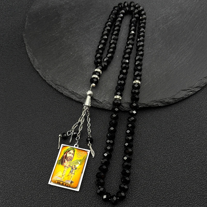 الإسلام النبي محمد مسلم الزجاج وسام الفولاذ المقاوم للصدأ سيارة قلادة للنساء الرجال الذهب اللون العربية تميمة سلسلة مجوهرات هدية #5