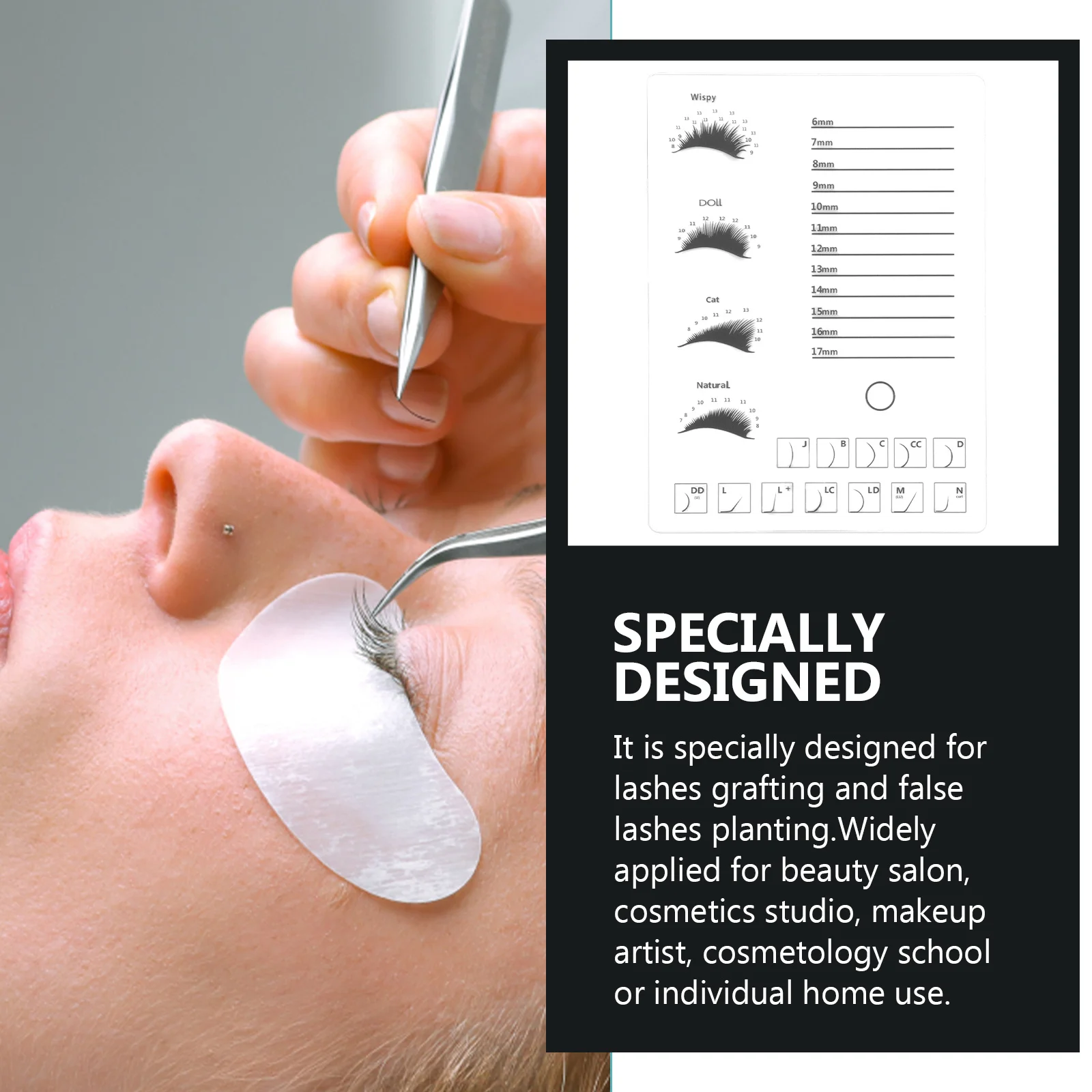 

1Pcs Eyelash Extension Supply Compact Lash Display Board for Cosmetology School Personal Beauty Tool Eyelash Display Board