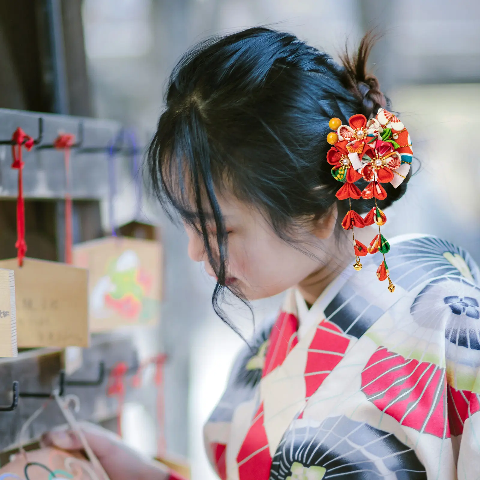 2Pcs Creative Flower Fan Liusu Hair Accessories Japanese Hairpins Light Portable Hair Clips Wedding Party Gift Women