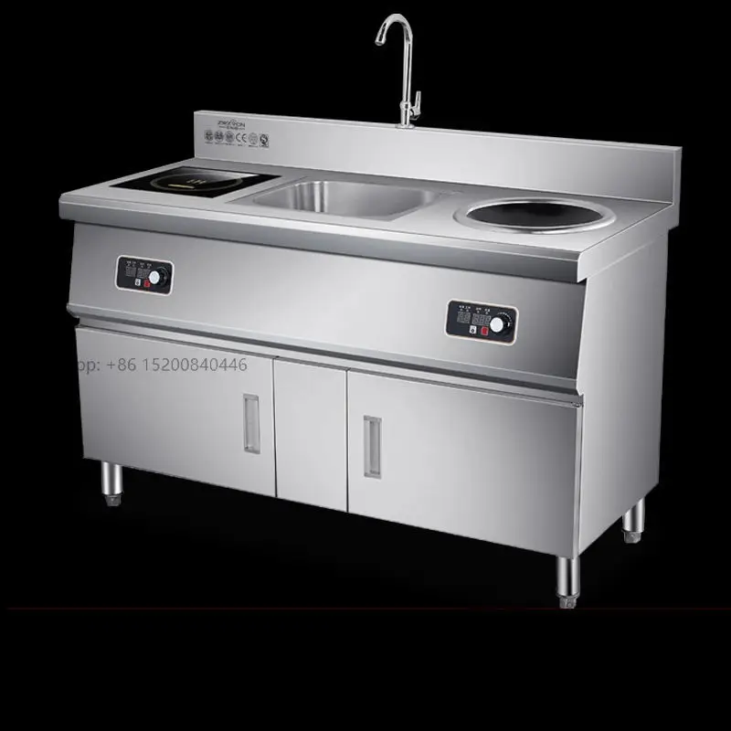 Maxky Kitchen Commercial Induction Cooker 1500W High Power Double Head Aluminum Alloy Touch Control Outdoor Camping Electric