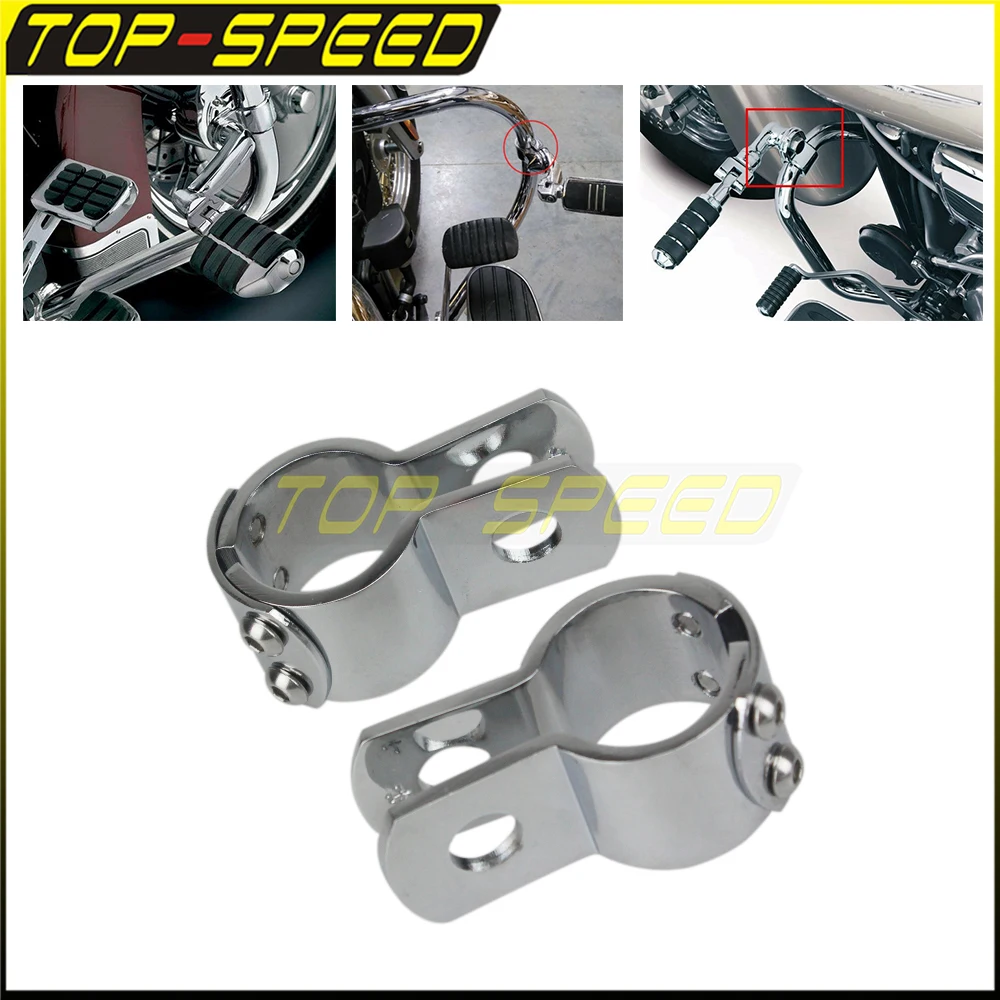 

Motorcycle Crash Bar Footpeg Clamp 1-1/4"1-1/8" 1-1/2" Highway Engine Guard Foot Peg Universal Footrest Mount Clamps For Harley