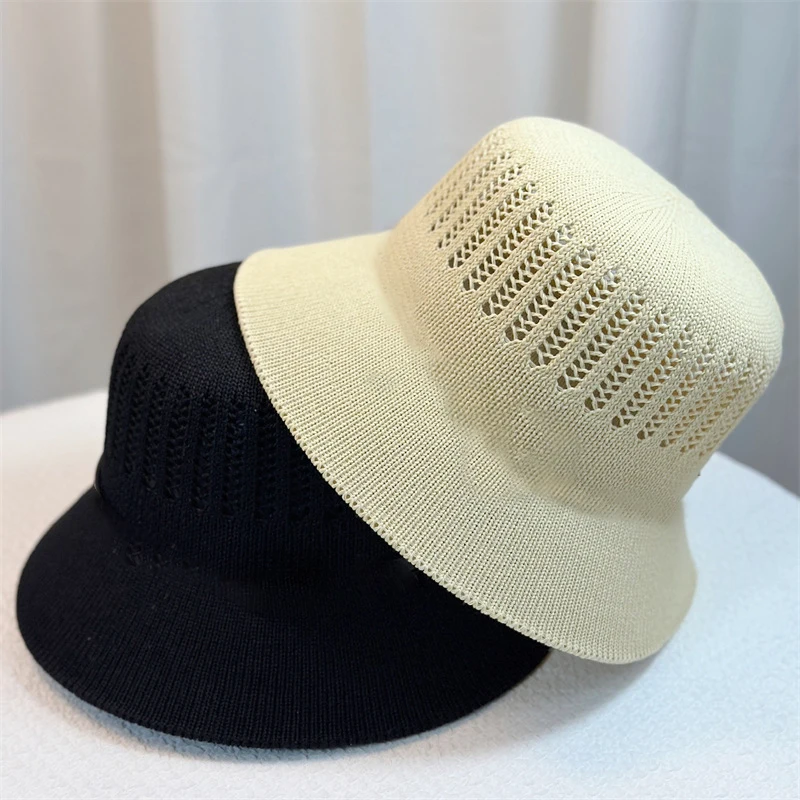 Summer New Hollow Out Sun Hats for Women Korean Casual Breathable Bucket Fashion Versatile Outdoor Beach Foldable Panama Cap