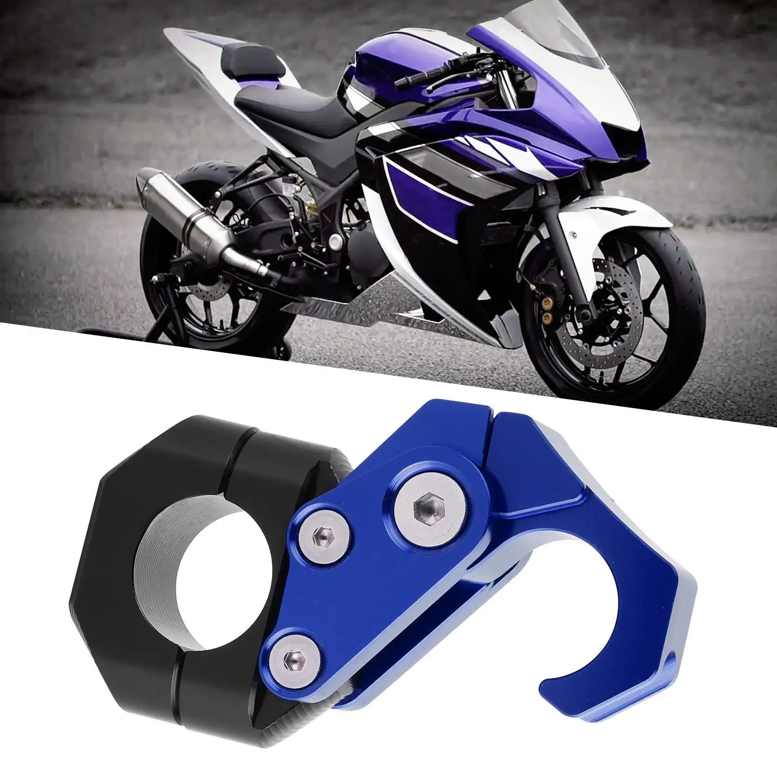 CNC Aluminum Alloy Motorcycle Universal Foldable Hook Helmet Luggage Hanger for 0 .86in 22mm Motorcycle Handlebar