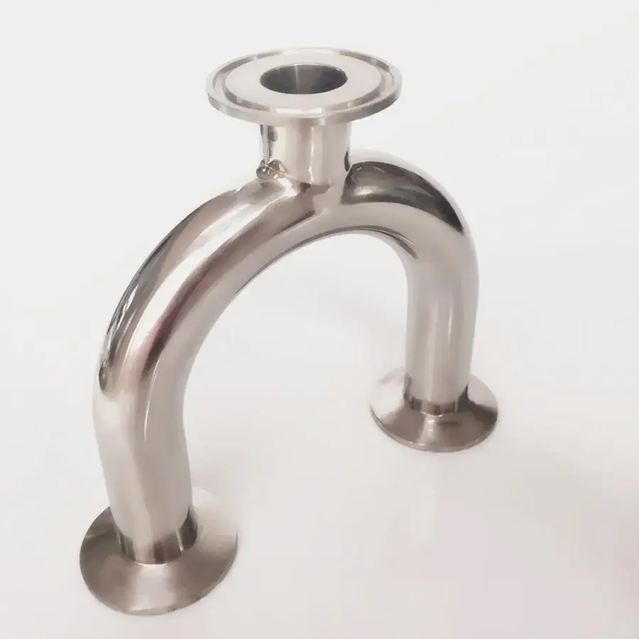 

25mm 1" Pipe OD 1.5" Tri Clamp U Shaped Return Bend 3 Way SUS 316L Stainless Sanitary Fitting Spliter Homebrew Beer