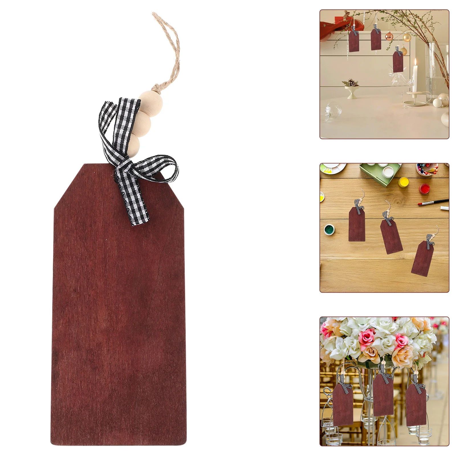 

12Pcs Rustic Farmhouse Wood Tags Blank Hanging Ornaments DIY Craft Pieces for Party Home Decoration Thanksgiving Wedding