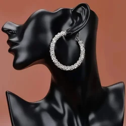 Huitan Big Hoop Earrings for Women European and American Style Metal Earrings Rough Circles Personality Girls Jewelry Drop Ship