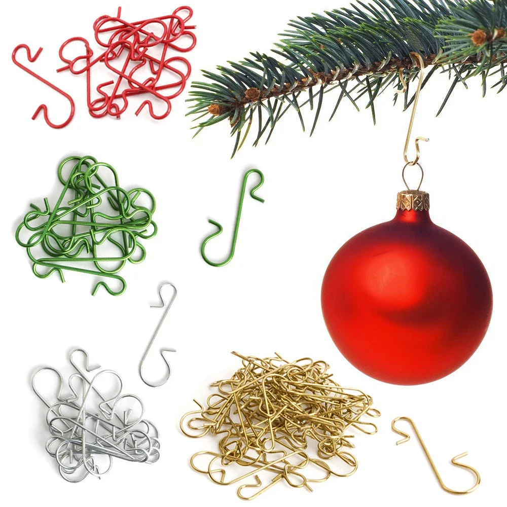 

Christmas Ornament S-Shaped Hooks for Tree Decoration - 50pcs Metal Holders for Home Navidad New Year