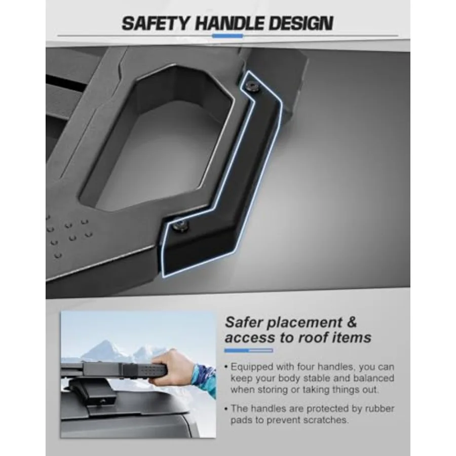 Bronco Roof Rack Rear Cargo Basket Crossbar for  Bronco 2021 2022 2023 2024 Hardtop 4 Door Half Short Roof Platform Heavy Duty