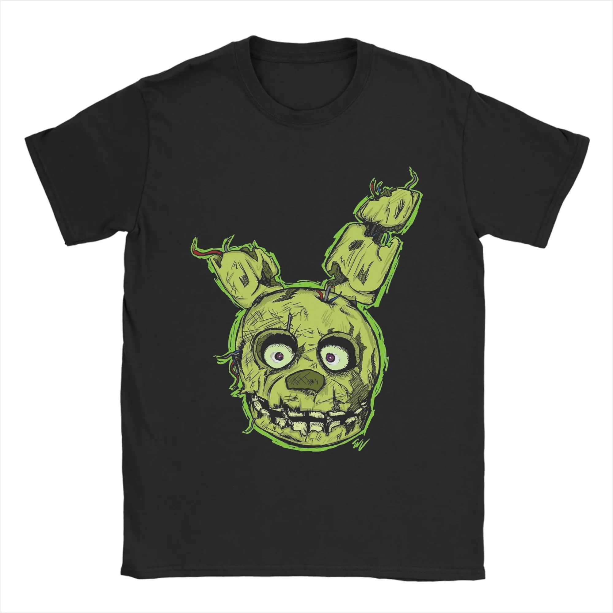 

FNAF Springtrap Five Nights At Freddy’s Men T Shirts Creative Tees Short Sleeve Round Neck T-Shirt 100% Cotton Printed Tops