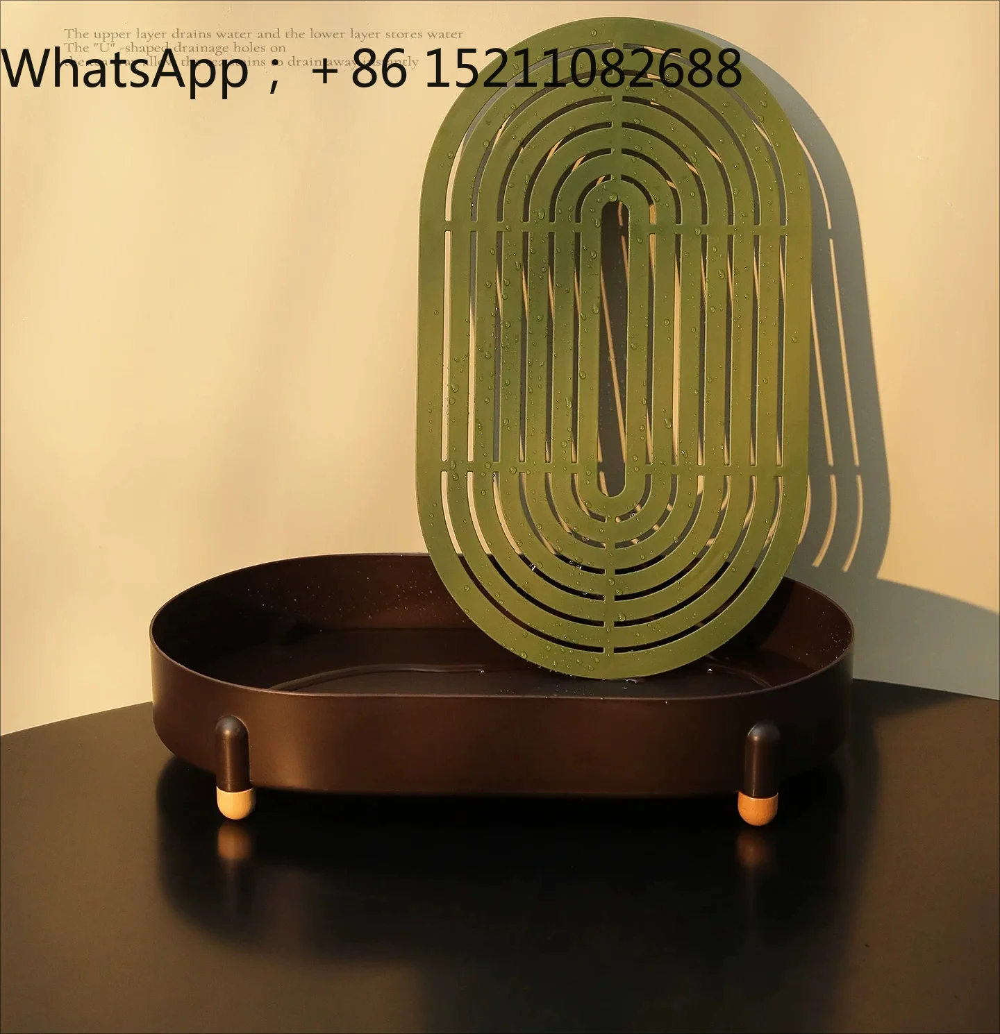 SCY contrasting color drain tray household teacup set light luxury high-end fruit plate