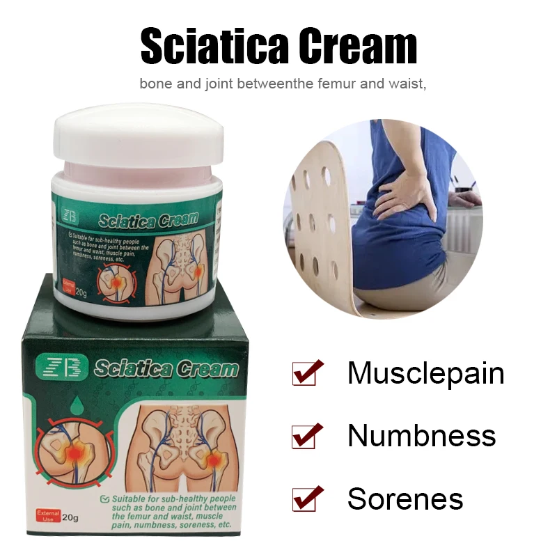 20g Sciatica Cream Ointment for Sciatic Nerve Pain/Lower Back Pain/Muscle Aches and Pains Cream