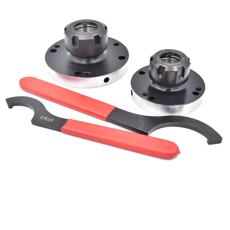 1set Diameter 125 100 80mm Mini Flange Spindle head connecting disc Fixture ER16 ER25 ER32 ER40 Chuck For CNC Milling Lathe Tool