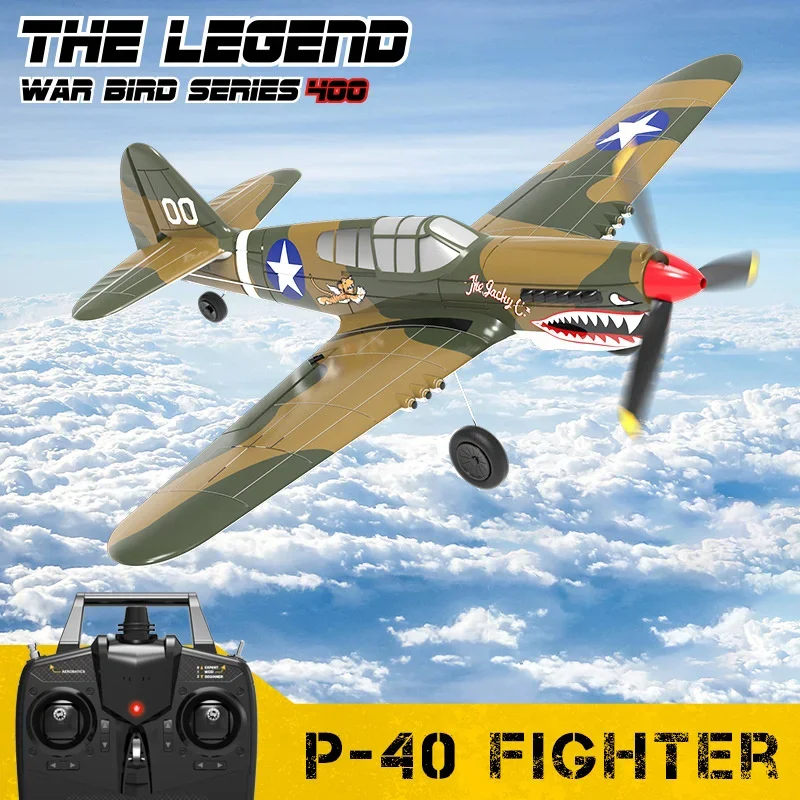 P40 Rc Plane 2.4ghz 4ch Epp 6-axis Gyro Remote Control Airplane One-key U-turn Aerobatic Rc Fighter Aircraft Rtf 761-13 Toy Gift