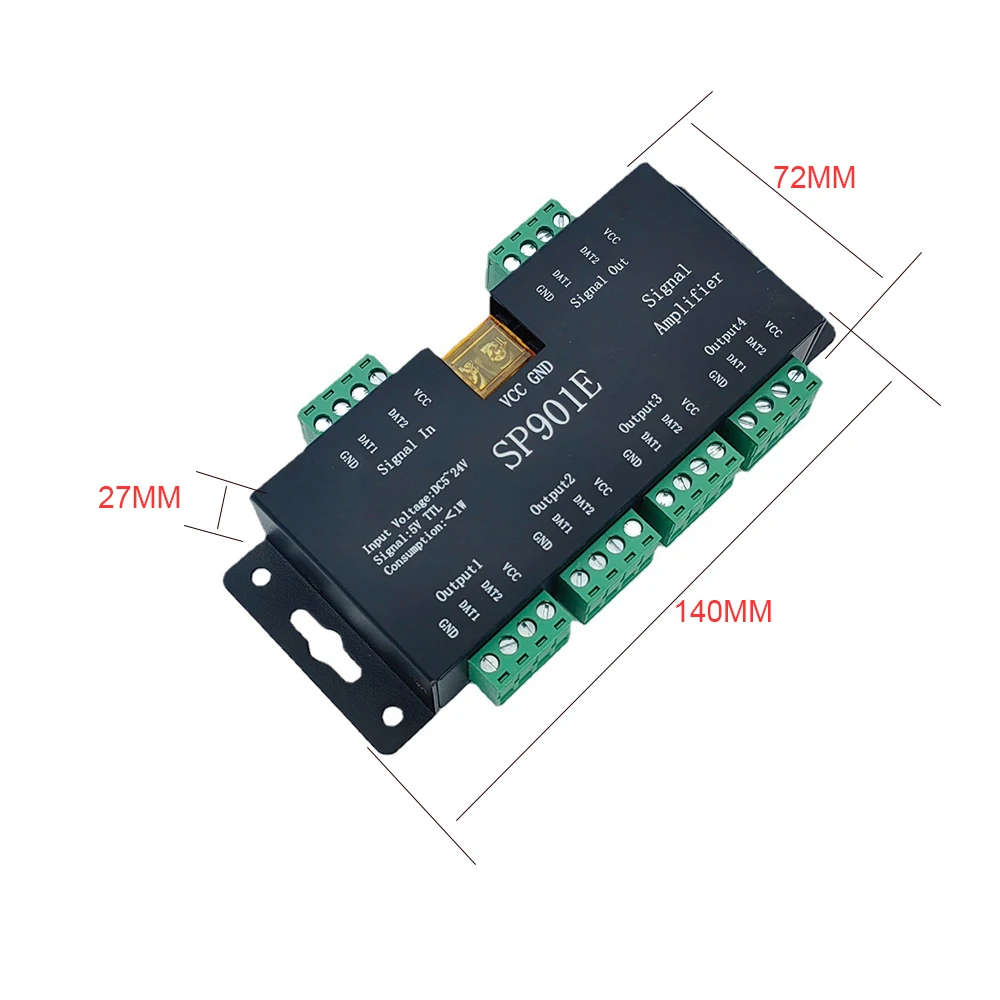 SP901E Повторитель усилителя сигнала SPI для WS2812B WS2811 WS2813 RGB Адресная светодиодная пиксельная полоса Программируемая матричная панель света