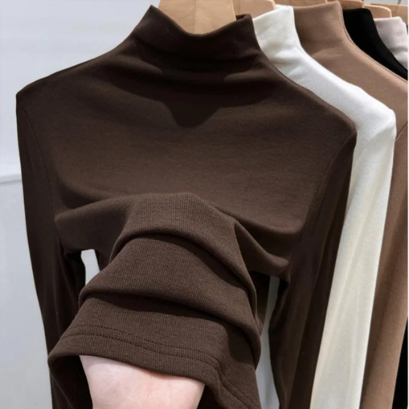 

Women's Half High Neck Modal Long Sleeve Basic Top Spring Autumn And Winter New Arrival