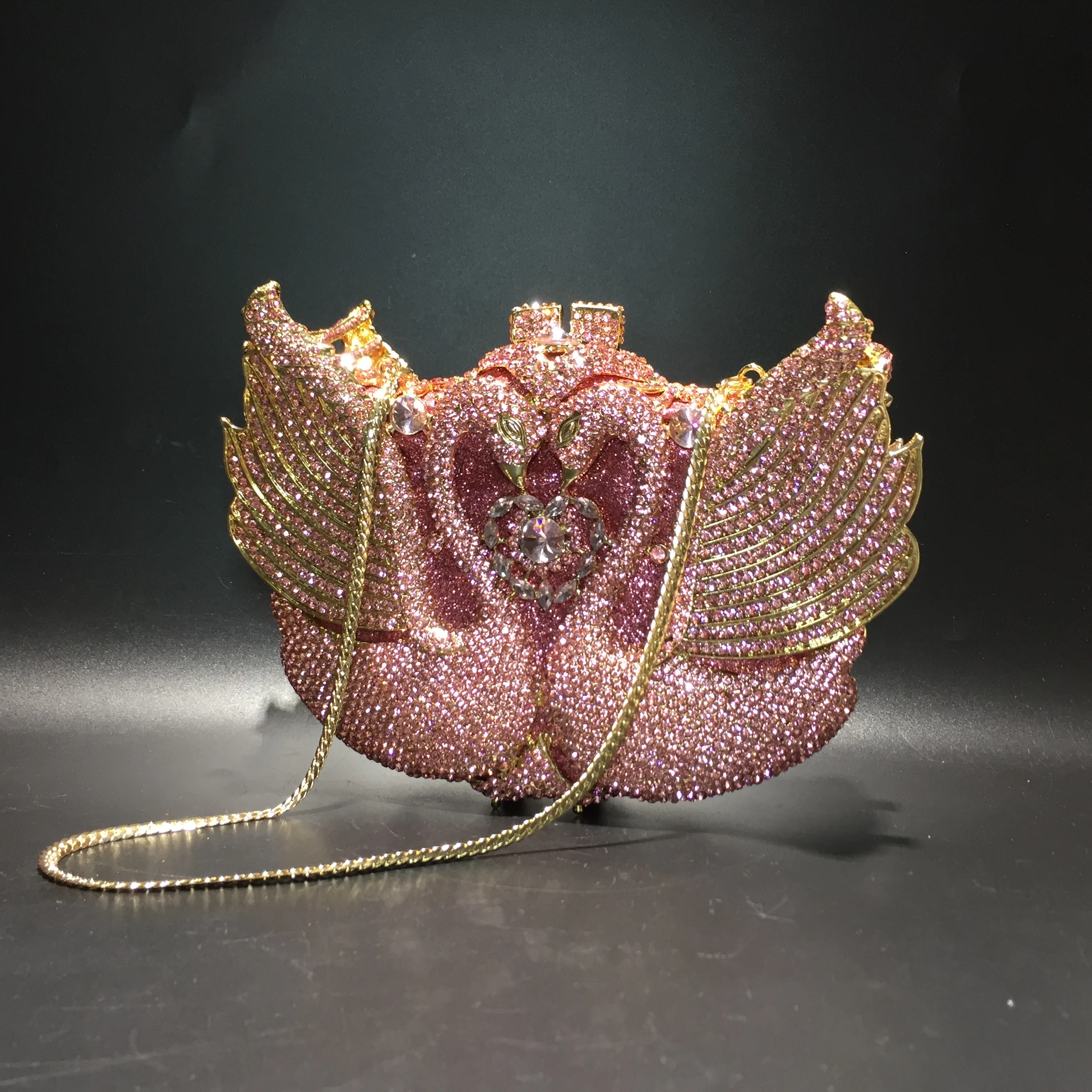 Chain New Product Hot Sale Ladies Purse Crystal Stone Evening Bags Swan Lady Purses Design Swan Clutch Bag image 3