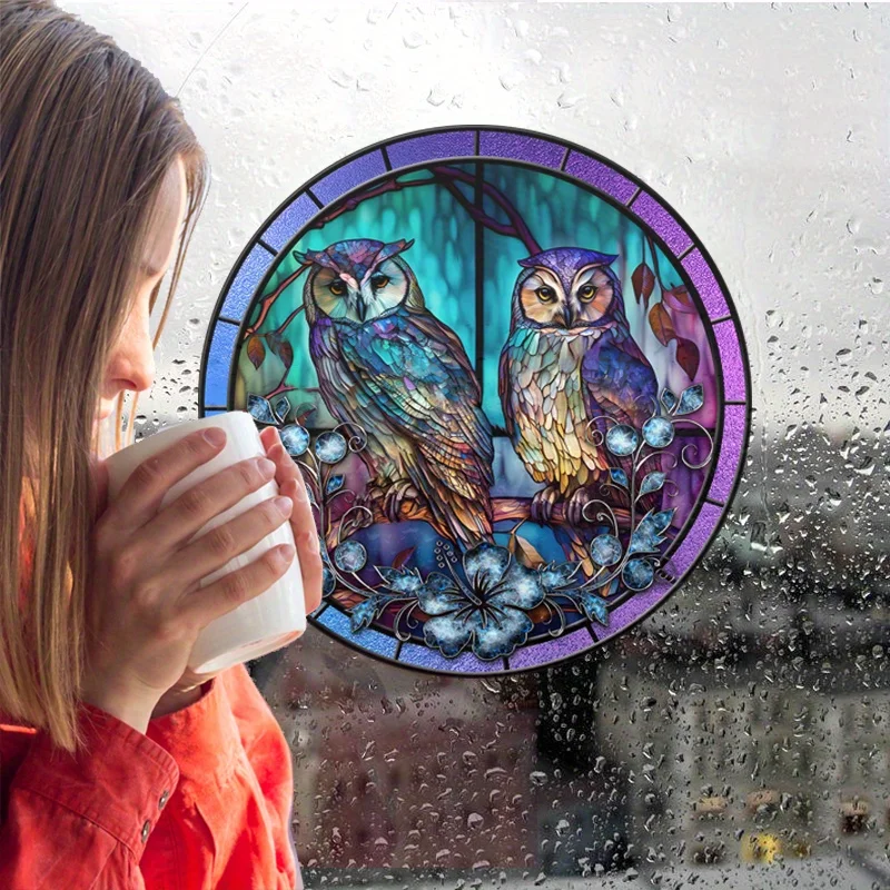 1pc Eule Vogel Fenster Glas Aufkleber Wasserdichte Anti-kollision Aufkleber Dekorative Hause Malerei # 55