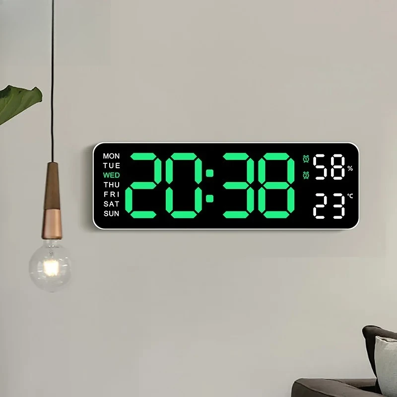USB Smart Mute LED Electronic Wall Clock Modern Desk Clock Night Alarm Minimalist Thermometer Clock Home Decor For Room