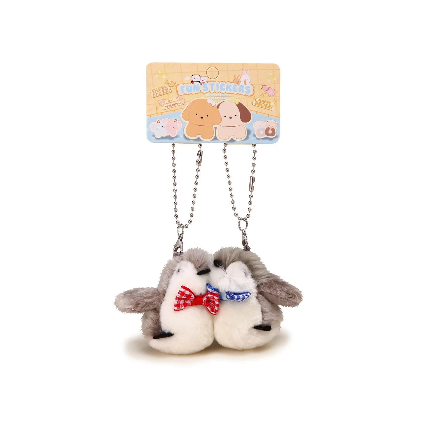 Encuentra pegatinas a juego llavero de felpa colgante Linda muñeca de dibujos animados mejor amigo compartir muñeca de disfraz