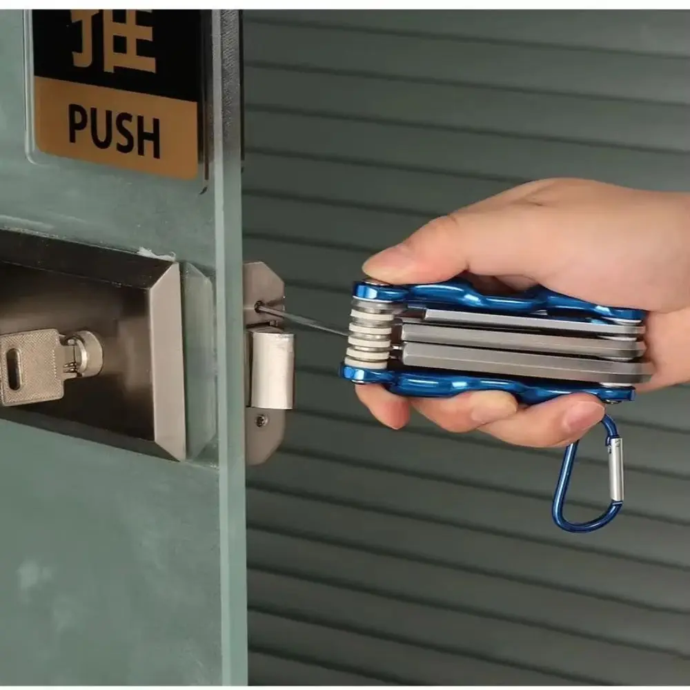 

Metal Handle Portable Folding Hex Wrench 8 in 1 Screwdriver Folding Allen Wrench Set Multifunctional Wrench Hex Key
