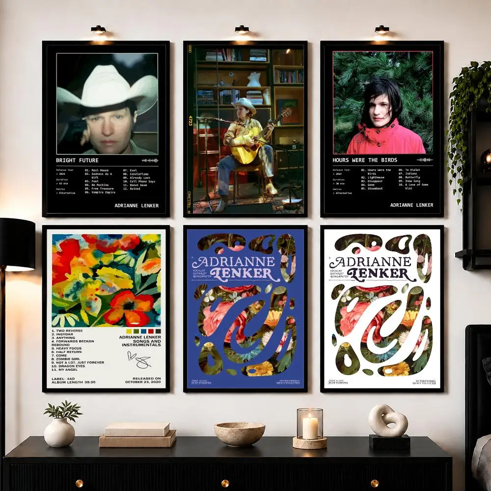 Pop Singer A-Adrianne L-Lenker Poster Wall Art Print Sticker for Bedroom Living Room Dorm Office Modern Home Decor