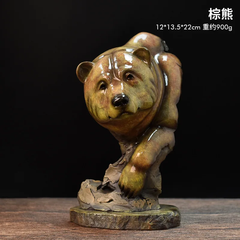 

Bear head Statues Sculptures Animals Figurines Ornaments Resin Craft Feng Shui Home Office Decoration Desktop decorations