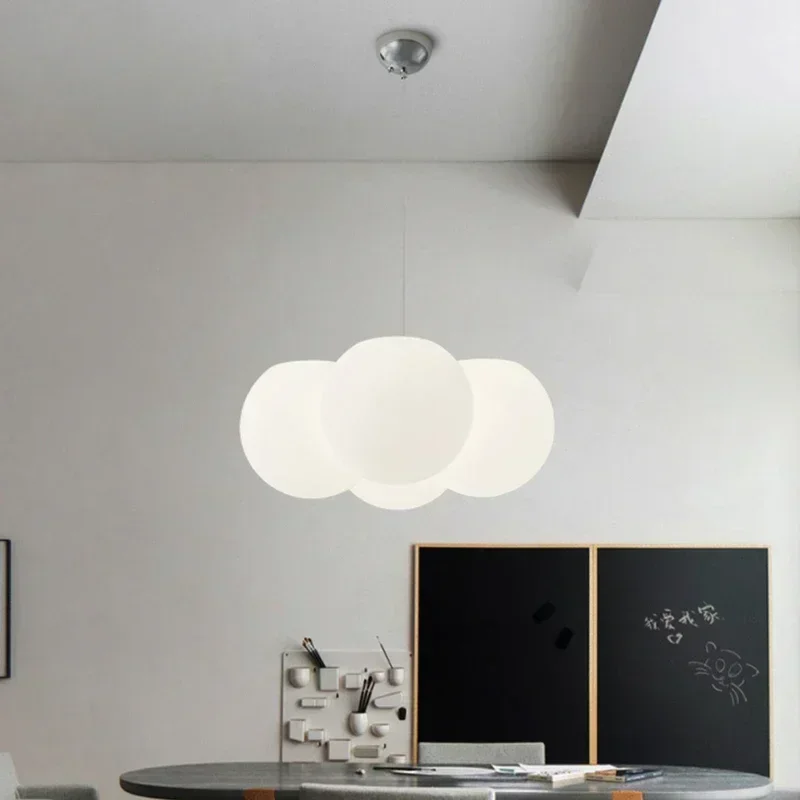 Nordic Milky White Cloud Chandeliers Bubble ball Light for Restaurant  Living Bedroom Children's room Decor Hanging Lamps Lustre
